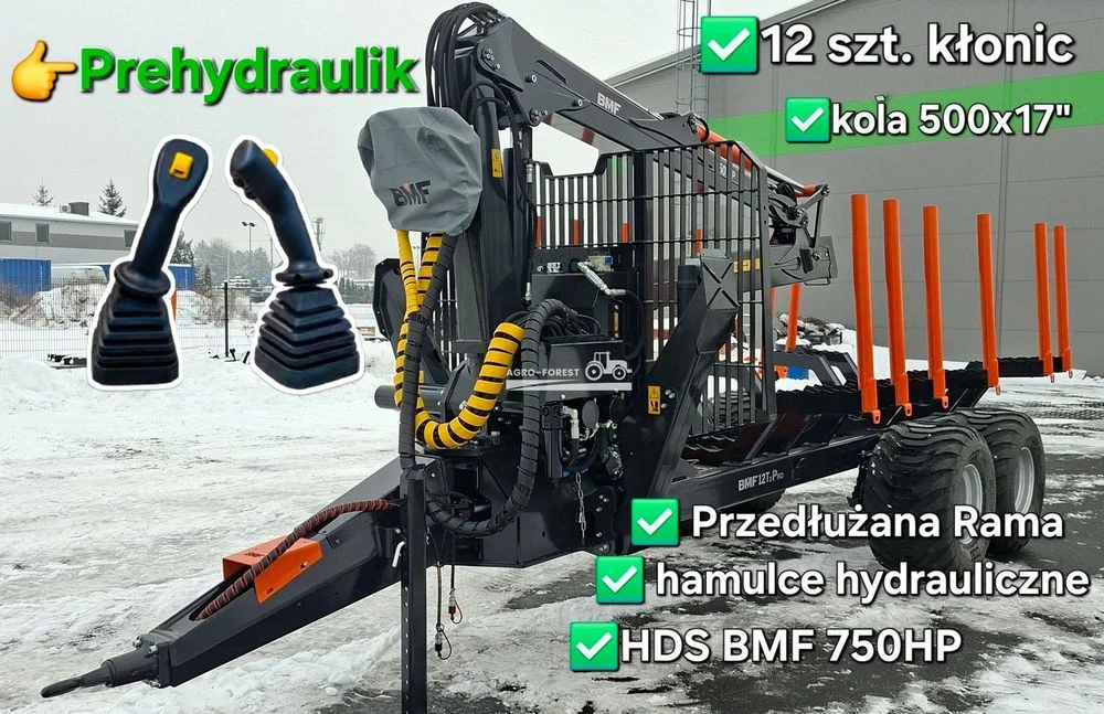 Przyczepa Leśna BMF12T 12T2Pro 750Hp 1520kg ! Prehydraulik – Chłodnica – zdjęcie 2