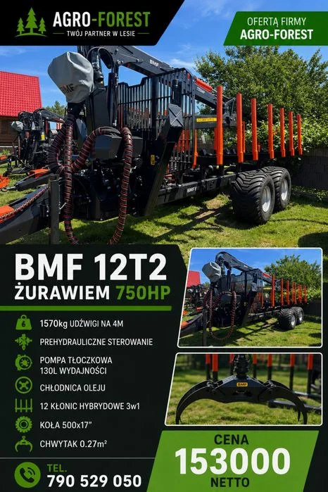 Przyczepa Leśna BMF12T 12T2Pro 750Hp 1520kg ! Prehydraulik – Chłodnica