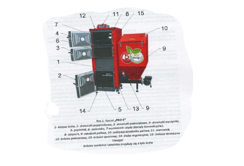Kocioł z podajnikiem 20 kW na węgiel groszek Piec 5 klasa ECODESIGN Dostawa GRATIS Podajnik prawa lub lewa strona – zdjęcie 5