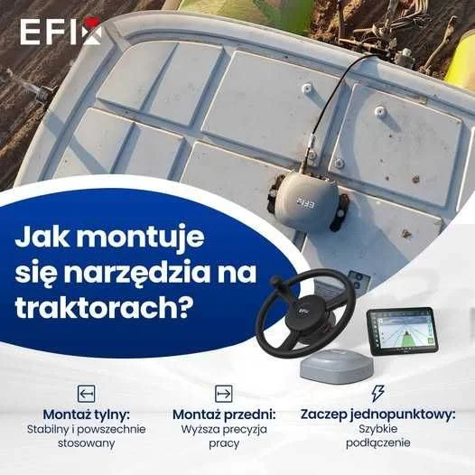 EFIX eSTEER 20 MAX ISOBUS nawigacja rolnicza RTK 2,5cm kierownica elektryczna monitor 12,1" – zdjęcie 7