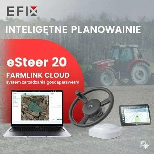 EFIX eSTEER 20 MAX ISOBUS nawigacja rolnicza RTK 2,5cm kierownica elektryczna monitor 12,1" – zdjęcie 10