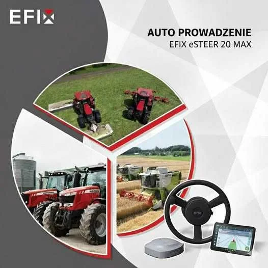 EFIX eSTEER 20 MAX ISOBUS nawigacja rolnicza RTK 2,5cm kierownica elektryczna monitor 12,1" – zdjęcie 2