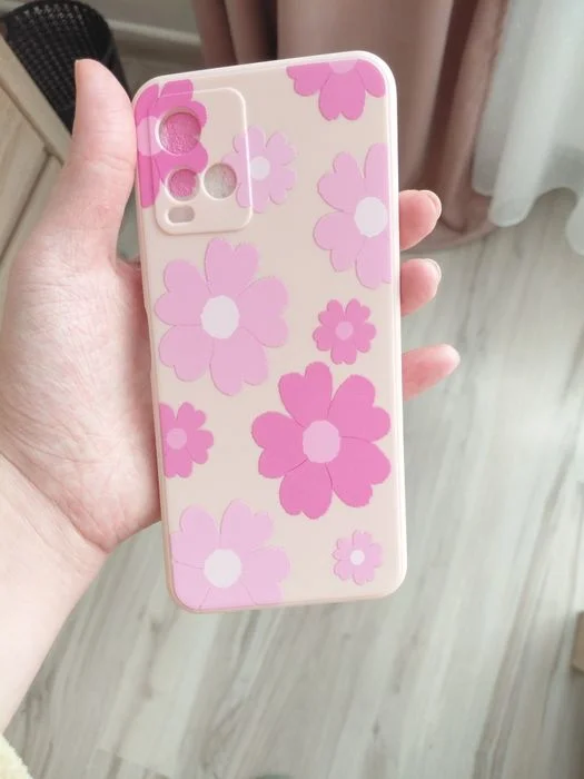 Różowe etui w kwiaty vivo y33s – zdjęcie 2