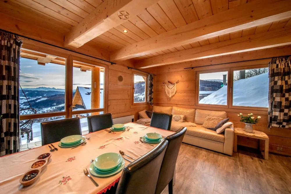 Domek z kominkiem w górach widok na Tatry ferie jacuzzi balia wczasy cisza, Gorce, owce – zdjęcie 9
