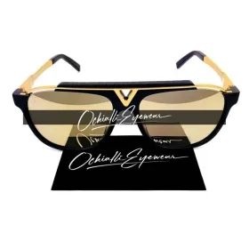 Okulary przeciwsłoneczne Louis Vuitton Mascot złote lustrzanki