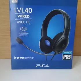 PDP LVL40 Słuchawki gamingowe PS5/PS4 czarne nowe z fakturą