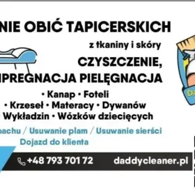 Pranie obić tapicerskich /Suszenie/Mebli/Samochód/