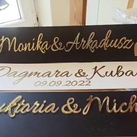 reklamy, dekoracje weselne, frezowanie cnc