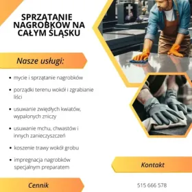 Sprzątanie, mycie i czyszczenie nagrobków na całym Śląsku