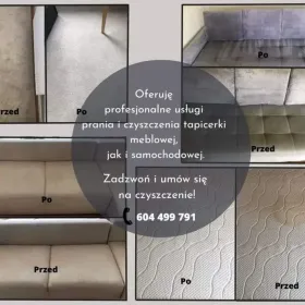 Pranie tapicerki meblowej i samochodowej oraz wykładzin