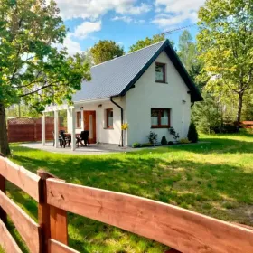 Domek na Kaszubach, w Lesie, nad, Jeziorem , Domek z Kominkiem